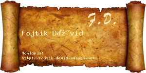 Fojtik Dávid névjegykártya