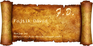 Fojtik Dávid névjegykártya