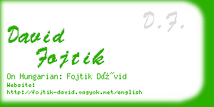 david fojtik business card